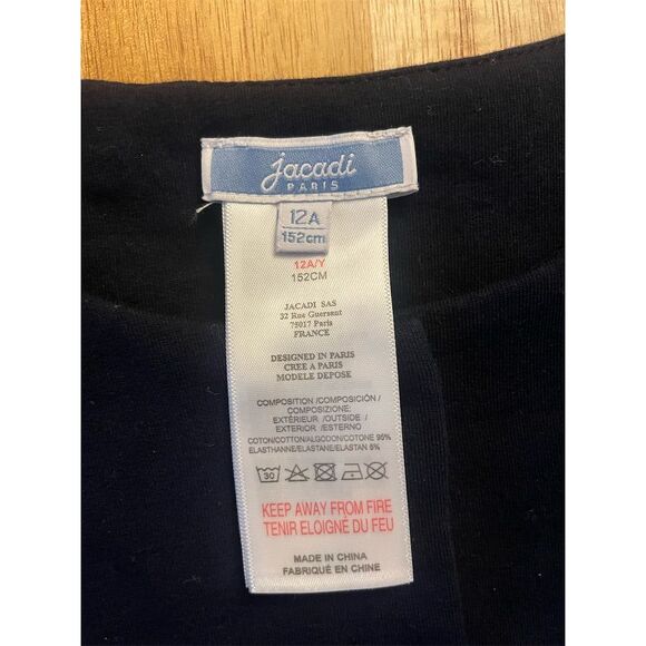 Jacadi Paris Girls Navy Blue Cardigan Sweater Size 12 / 152 cm Long Sleeve - Picture 3 of 5